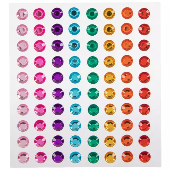 Multi-Color Round Rhinestone 3D Stickers, Hobby Lobby